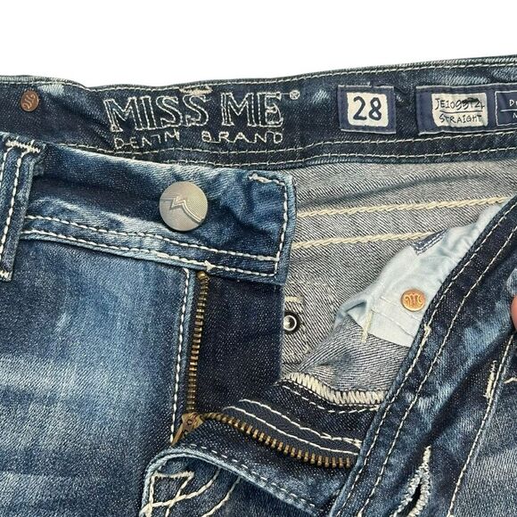 Miss Me Women’s Size 28x33 Straight Leg Jeans‎ Rhinestone Bling Pockets - Picture 3 of 10